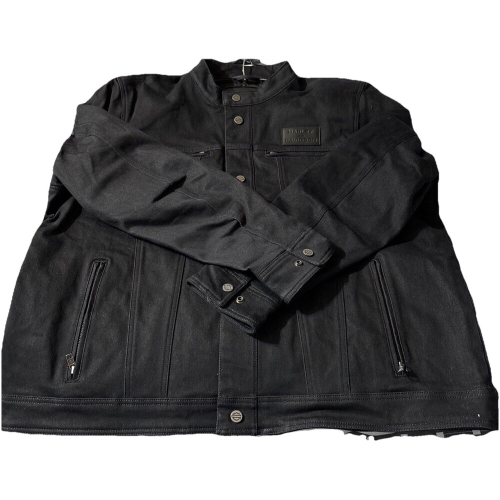 Harley Davidson Jacket 3XL Chisel Denim Trucker Riding Black Men's 98118-23VM/